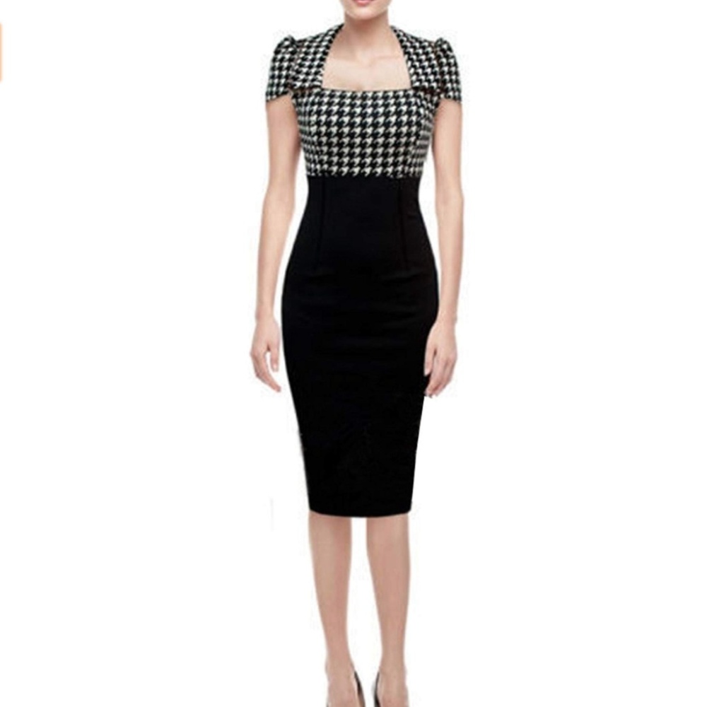 Janecrafts Colorblock Bodycon Office Party Dress